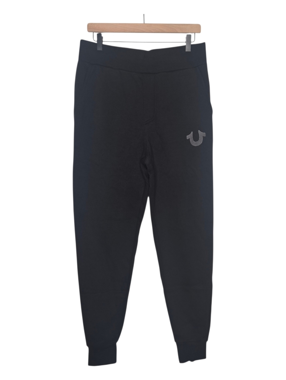 True Religion Mens Black Logo Core Jogger Sweatpants Size Small